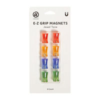 U Brands Easy Grab Magnets, Set of 8, Assorted Primary Colors