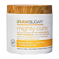 Raw Sugar Mighty Curls Hair Masque, Papaya Butter + Coconut + Hemp Seed Oil, 12 oz