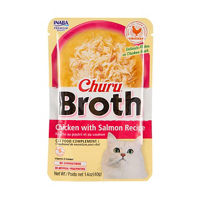Inaba Churu Broth Cat Treats, Chicken with Salmon Recipe, 4 ct