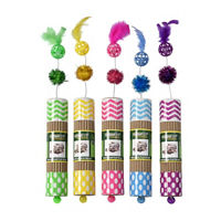 Multipet Cardboard Scratch and Play Roller Cat Toy, 9.5 in, Assorted