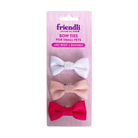 White/Pink Nylon Cat Bow Ties, 3 ct