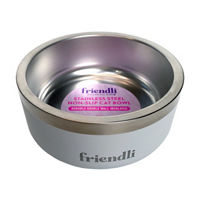 Snow Gray Stainless Steel Double Wall Cat Bowl,