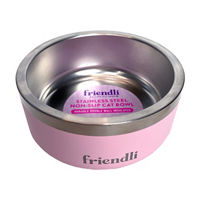 Bubblegum Stainless Steel Double Wall Cat Bowl, 12