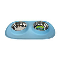 Friendli Double Food Stainless Steel Pet Bowl & Silicone Mat