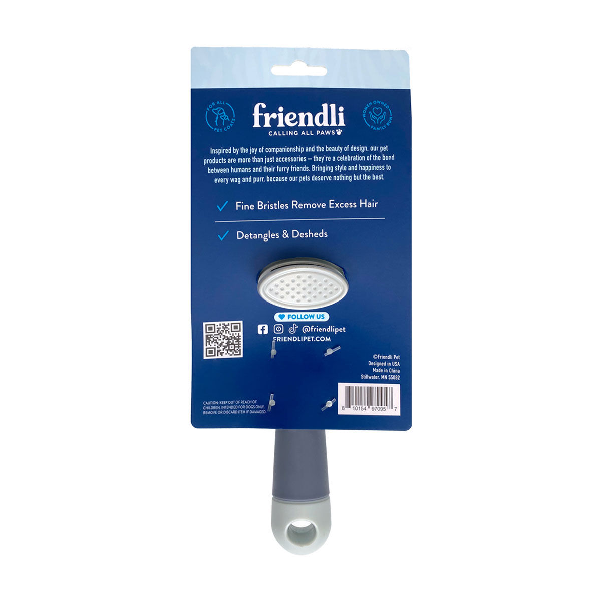 Friendli Self-Clean Slicker Brush, Large