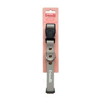 Friendli Waterproof Dog Collar, M/L, Snow Gray 