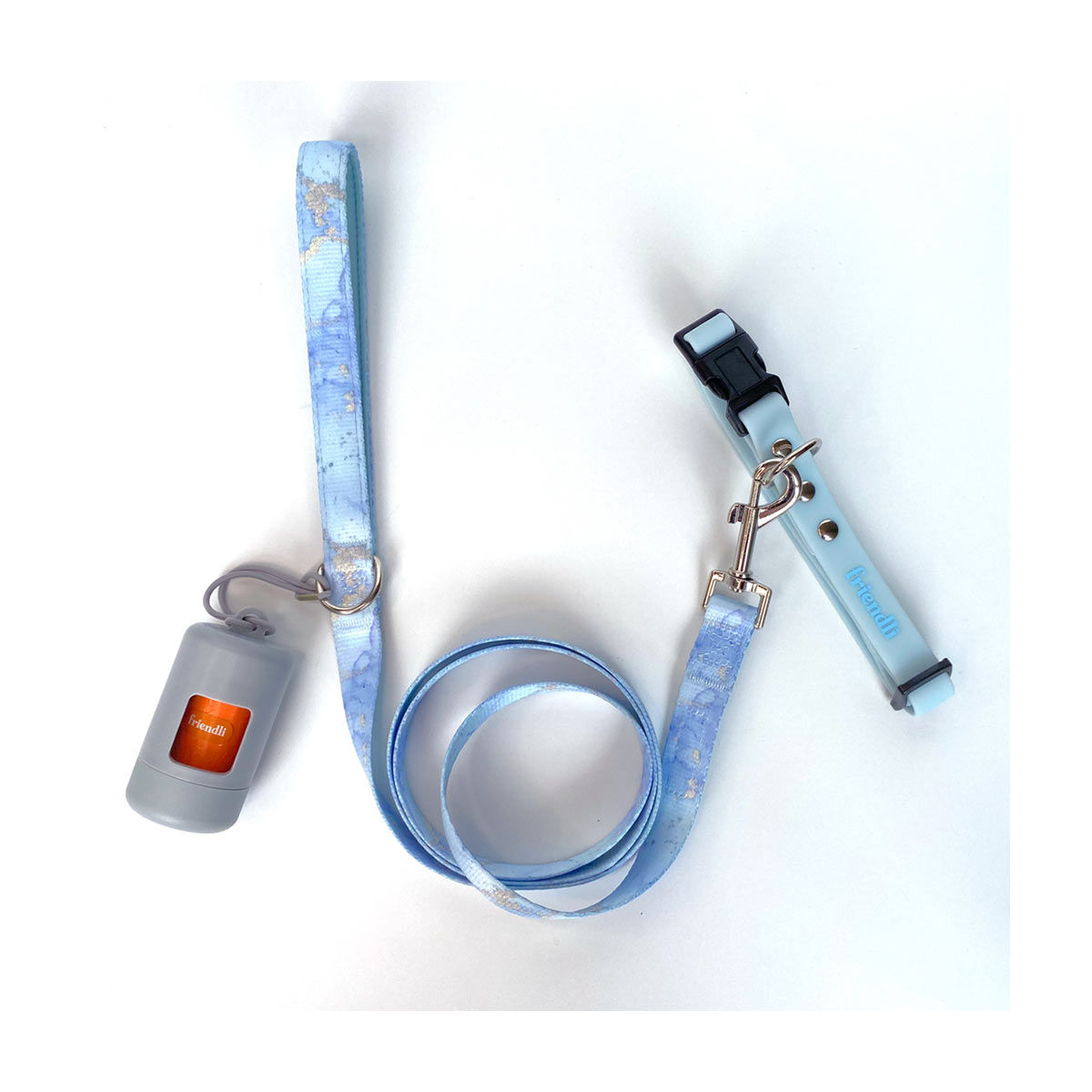 Friendli Neoprene Dog Leash, 5ft, Blue Pattern