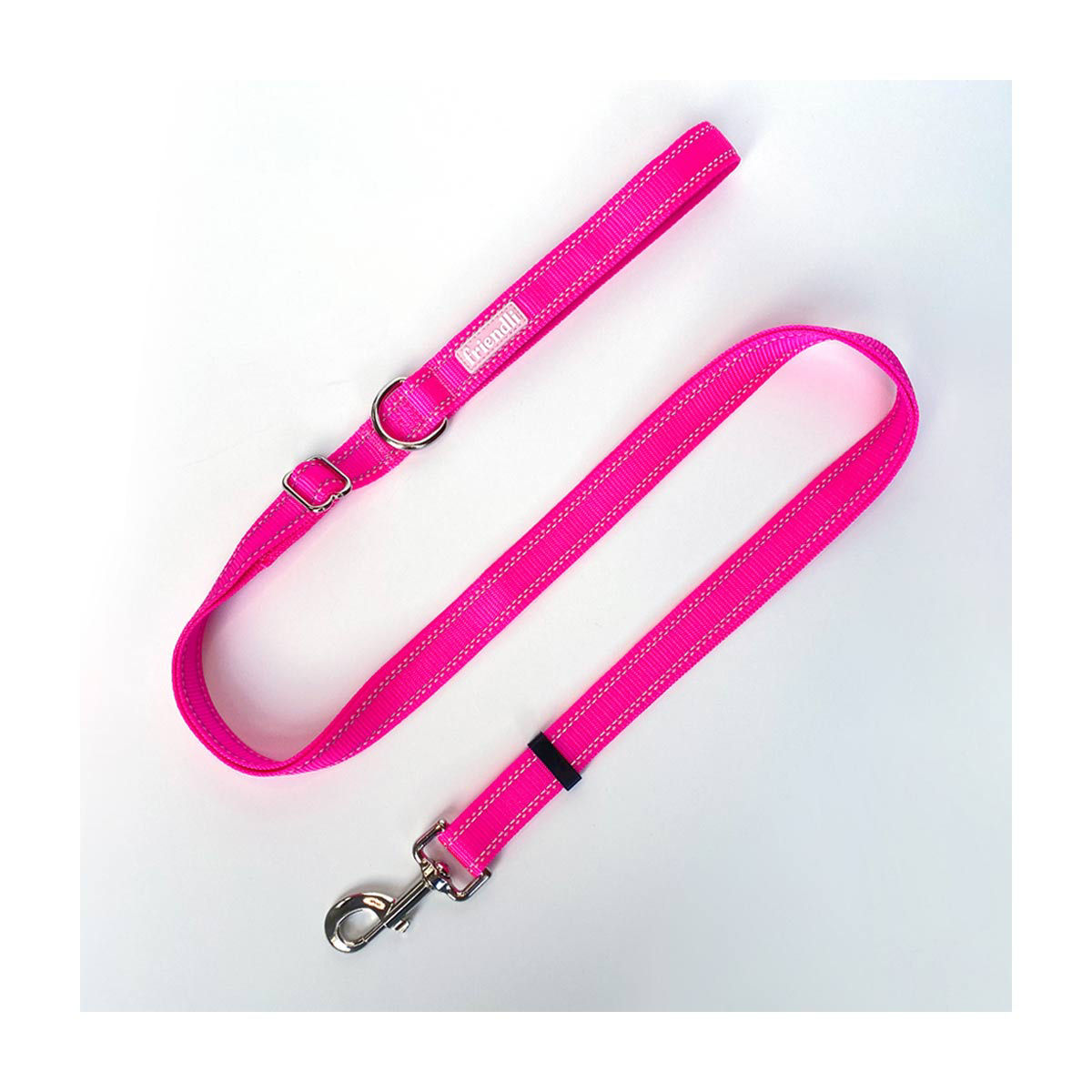 Friendli Nylon Dog Leash, 4-6ft, Hot Pink