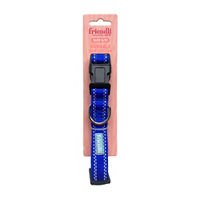 Friendli Nylon Dog Collar, S/M, Sapphire