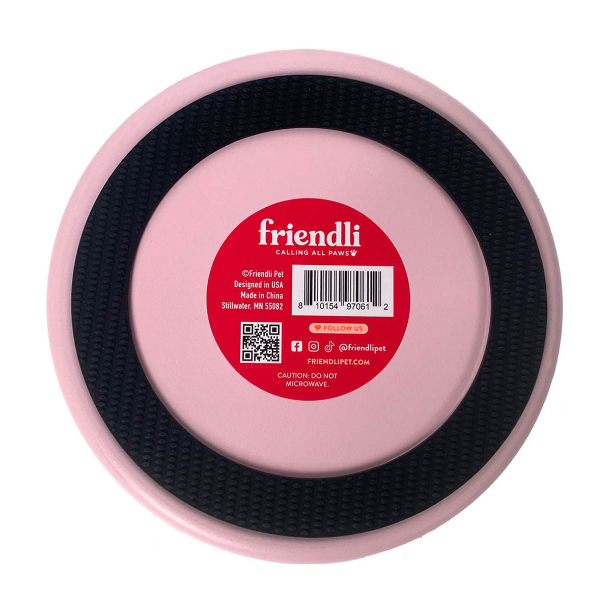 Friendli Stainless Steel Double Wall Dog Bowl, 32oz, Pink