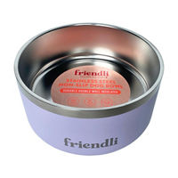 Friendli Stainless Steel Double Wall Dog Bowl, 32oz, Lilac 