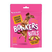 BONKERS Dog Bites, Crunchy & Soft Chicken Chomps Flavored Dog Treats, 5.3oz 