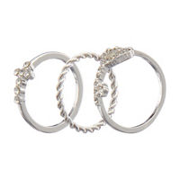 Silver Strass Cross Rings, 3 ct