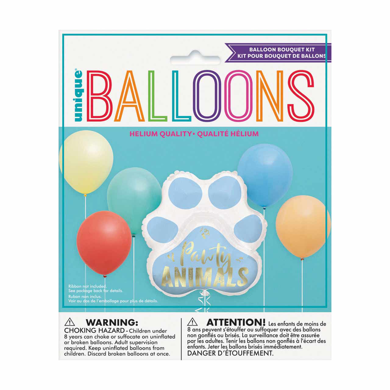 'Pawty Animals' Paw Print Foil and Latex Balloon Bouquet Kit