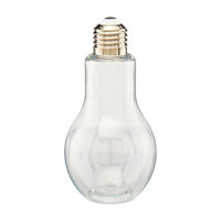 Light Bulb-Shaped Plastic Jar with Metal Lid