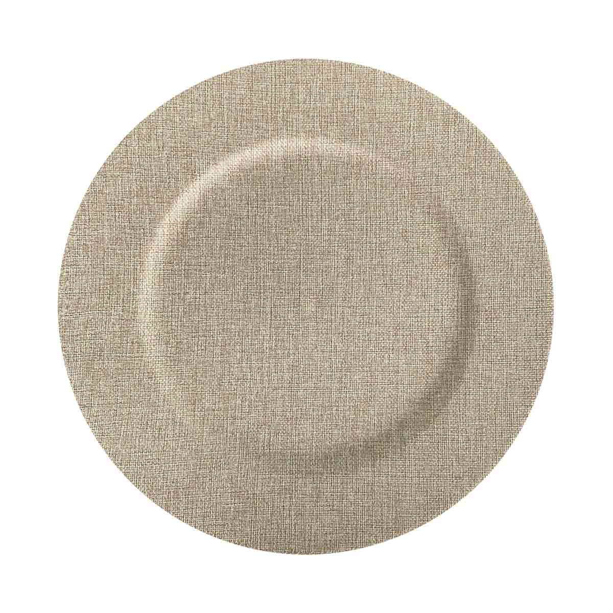 Burlap Overlay Charger Plate, Beige