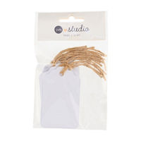 p.s studio White String Tags, 12 ct