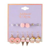 Addison & Olivia Girly Dessert 6 Pairs Earrings