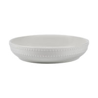 Round Beaded Style Dinner Bowl, White, 8.5 in