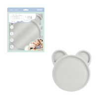 Owl & Coo 3-Section Silicone Panda Dish, Gray