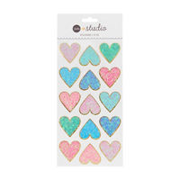 p.s studio Glitter Heart Stickers, 15 ct