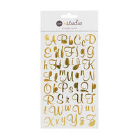 p.s studio Gold Curly Alphabet Stickers, 54 ct