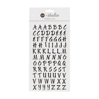p.s studio Black Curly Alphabet Stickers, 78 ct
