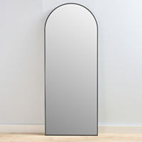 Black Frame Arch Floor Mirror, 24 in x 60 in
