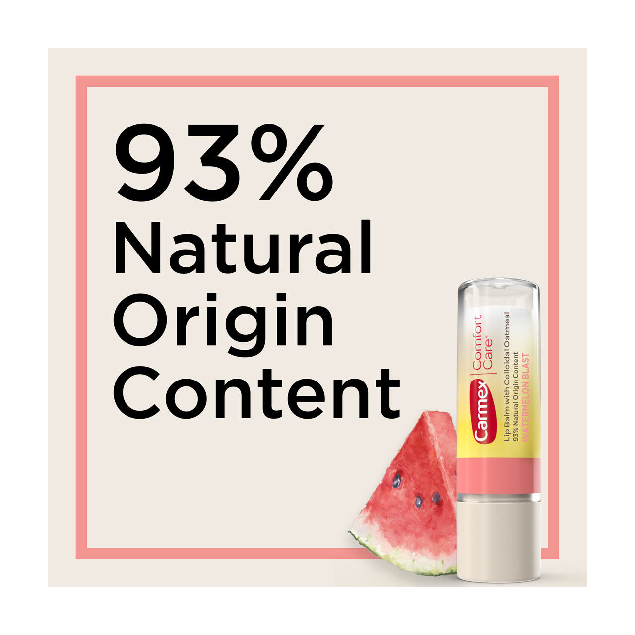 Carmex Comfort Care Colloidal Oatmeal Watermelon Stick Lip Balm, 2pk