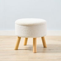 Sherpa Storage Stool with Wooden Legs