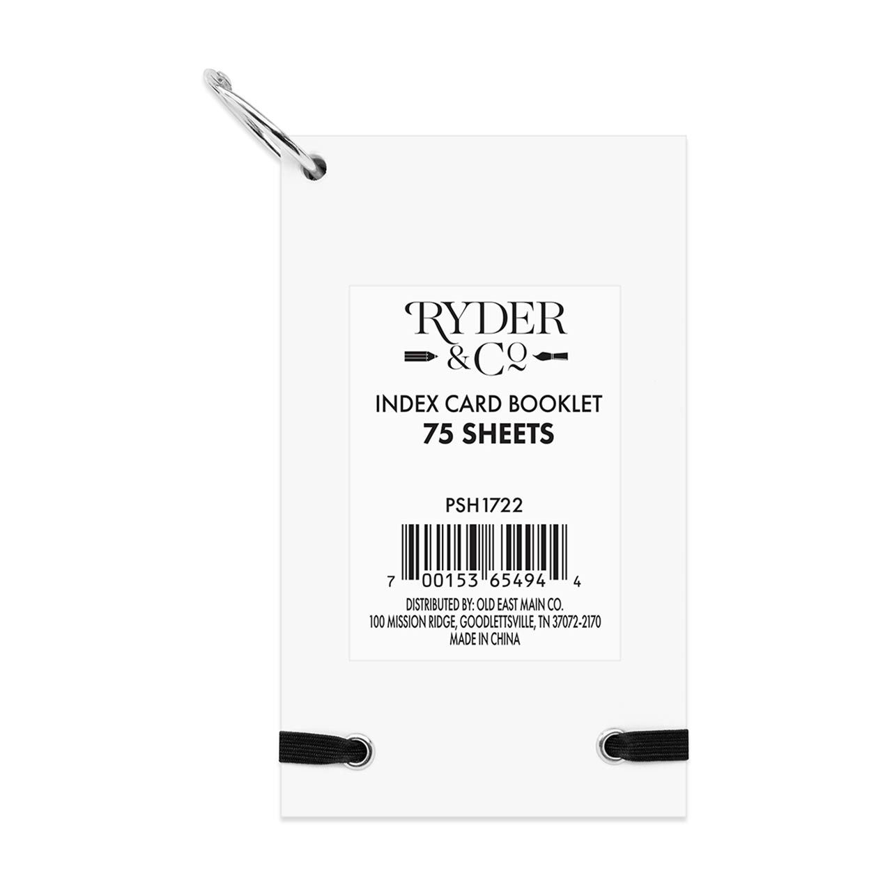 Ryder & Co. Index Card Booklet, White