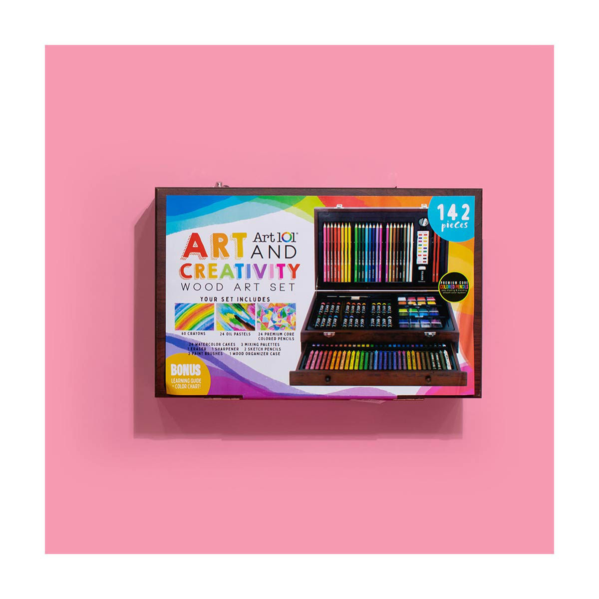 Art 101 Budding Artist 96 Piece Kids Creativity Wood Case