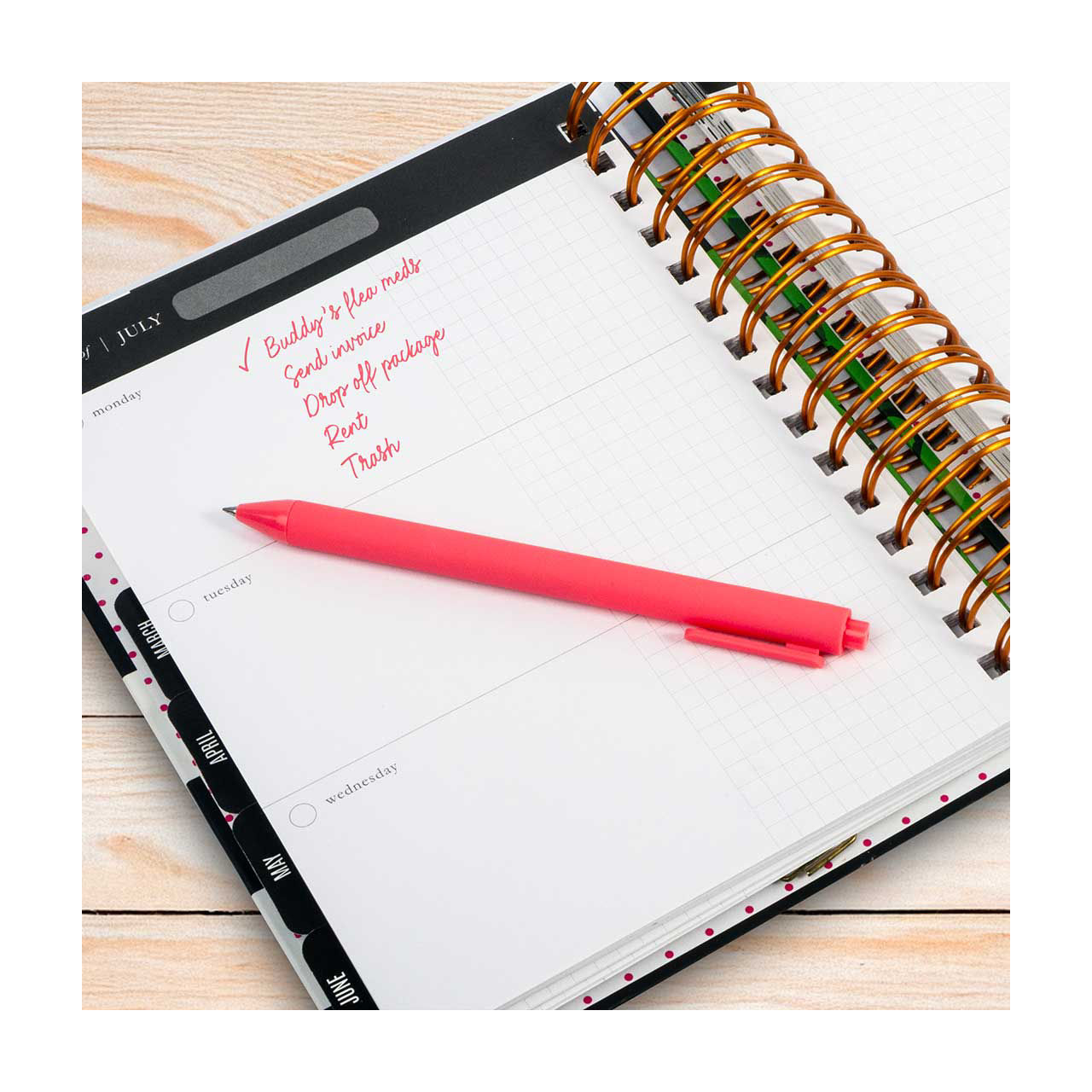 Art 101 Retractable Gel Pen, Coral, .7mm