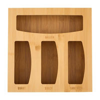 Plastic Storage Bag Bamboo Organizer