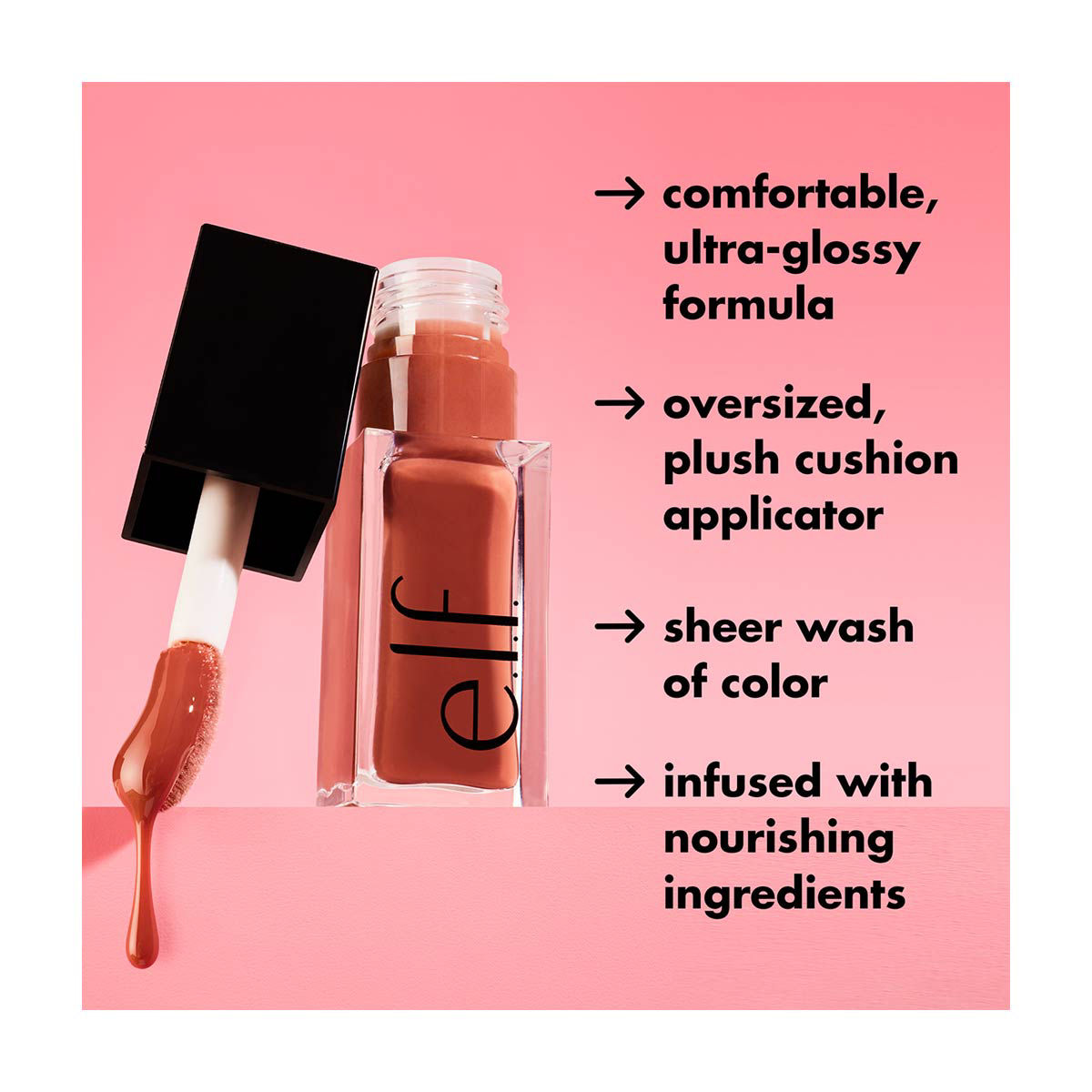 e.l.f. Glow Reviver Lip Oil - Rose Envy, 0.25 fl oz