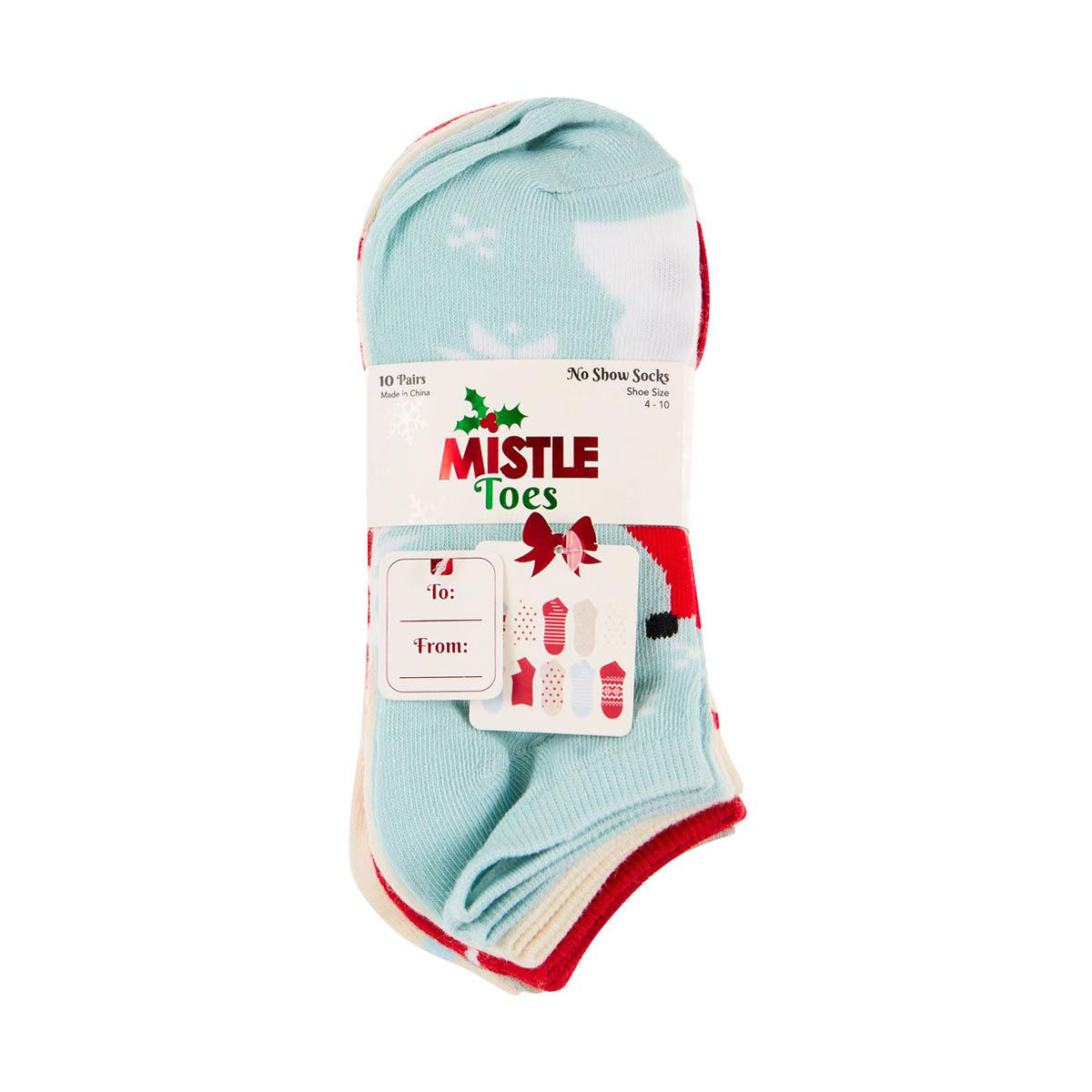 Ps 10 Pack No Shows Snowman Sleep/Int/Sock No Show Socks Snowman 10 Count — pOpshelf penny item