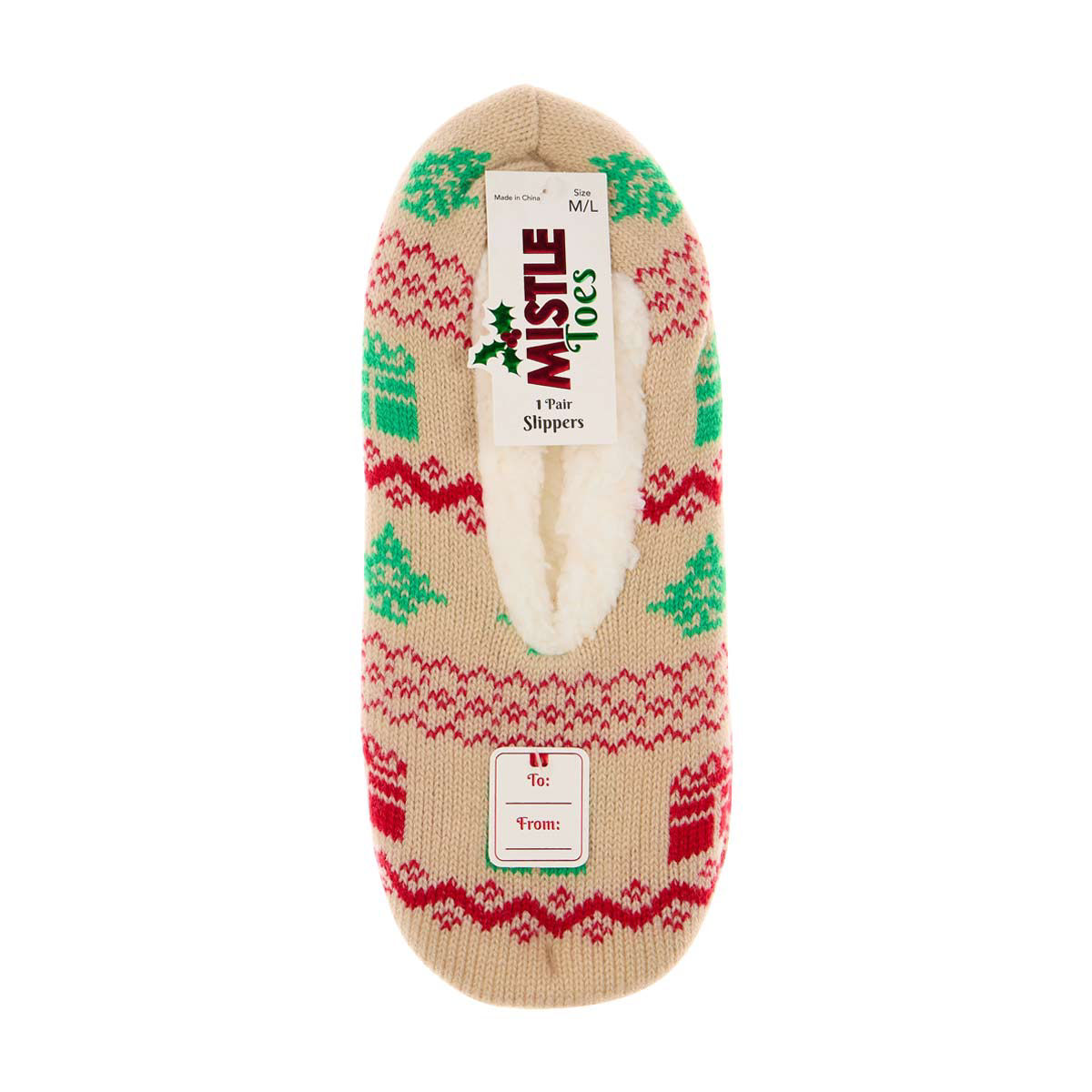 Ps Grippr Sherpa Fairisl Sleep/Int/Sock Knit Grippers Fairisle 1 Count — pOpshelf penny item