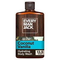 Every Man Jack Coconut + Vanilla Hydrating Body Wash for Men, Naturally Derived, 13.5 fl. oz
