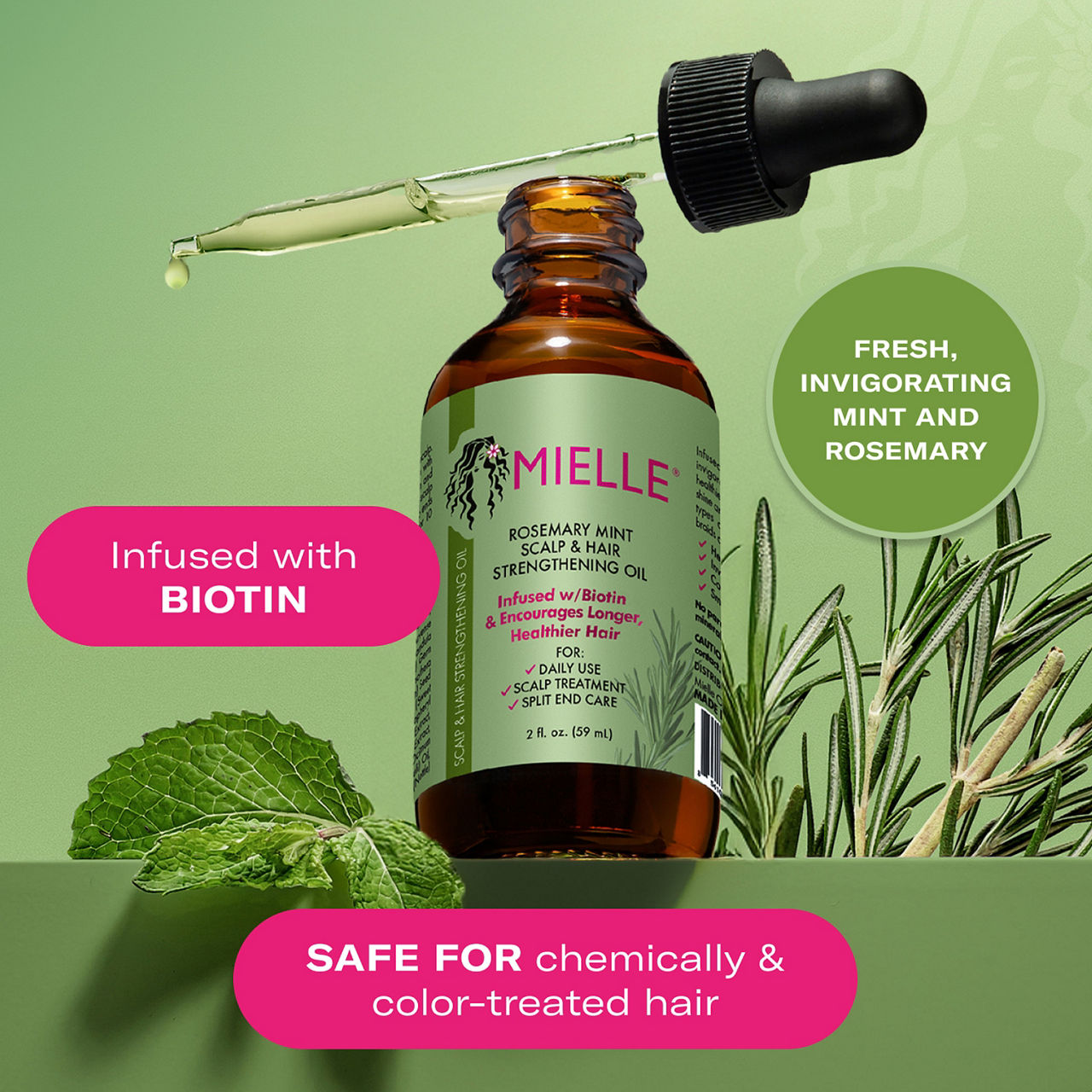 Mielle Rosemary Mint Scalp & Hair Strengthening Oil - 2 fl. oz.