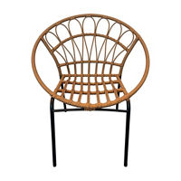 Boho Chic Metal and Rattan Chair
