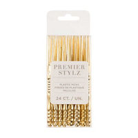 Premier Stylz Plastic Fork Picks, Gold 5 in, 24 ct