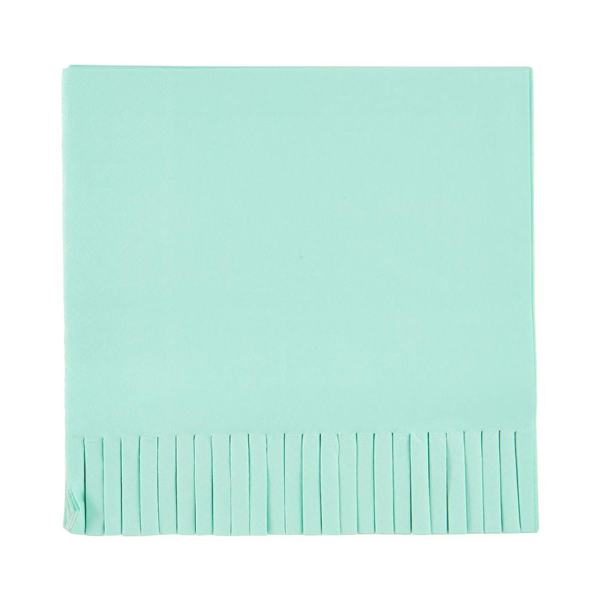 Cool Mint Fringe Luncheon Napkins, 16 ct