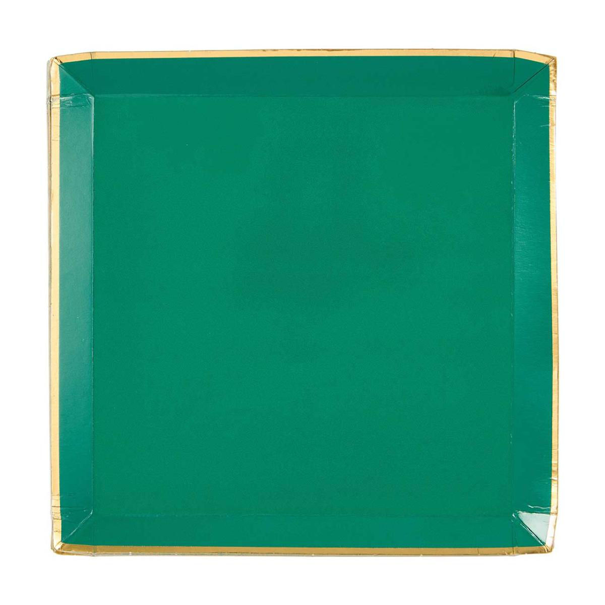 Rainforest Green Shallow Square Plates, 8.25 in, 8 ct