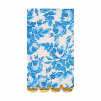 Hamptons Vibes Floral Scalloped Guest Napkins, 16 ct
