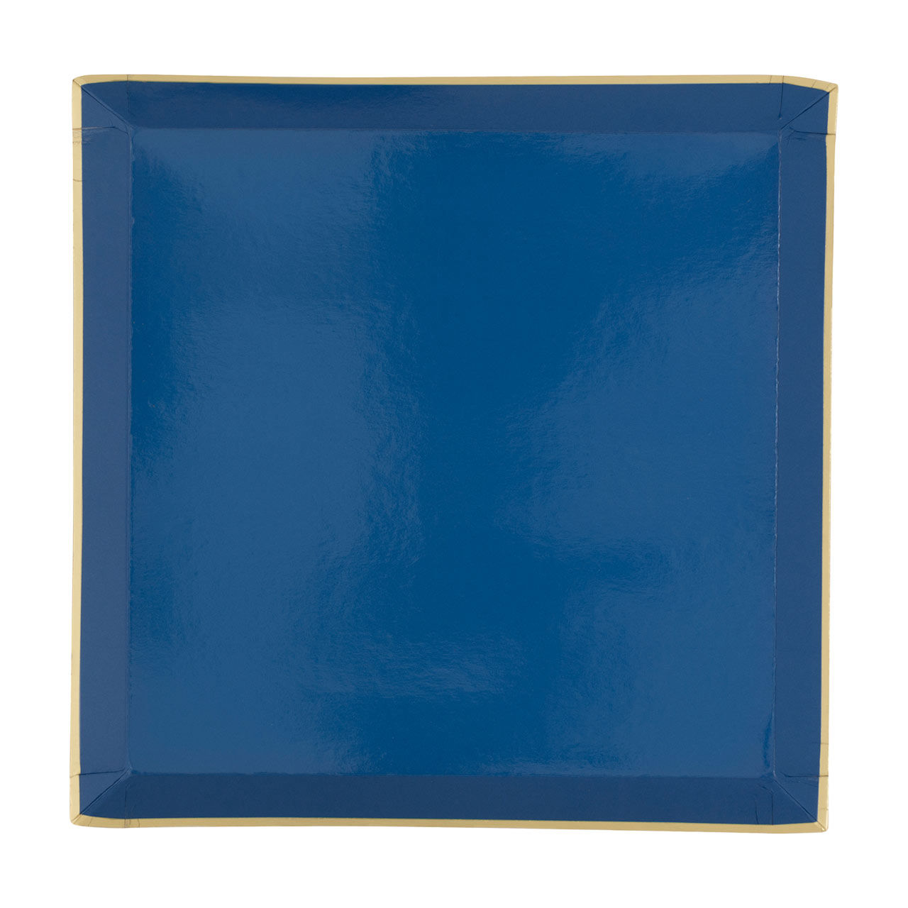 Lapis Blue Square Shallow Dinner Plates,  9.25 in