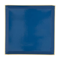 Lapis Blue Square Shallow Dinner Plates, 9.25 in