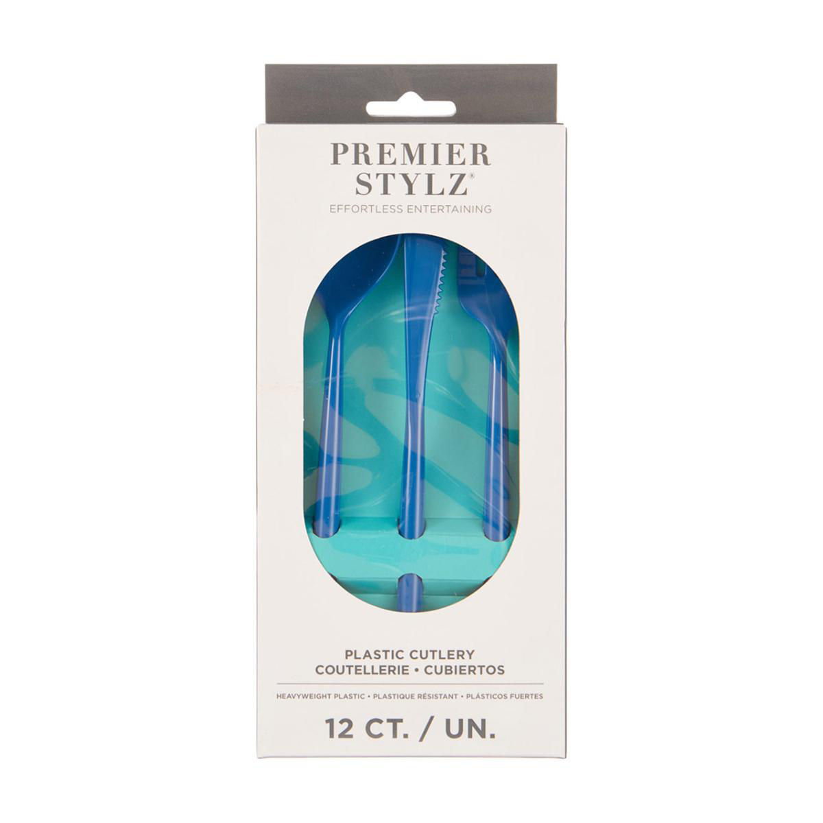 Lapis Blue Assorted Plastic Cutlery, 12 ct