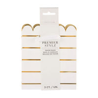 Hamptons Vibes Gold Striped Scalloped Favor Bags, 3 ct