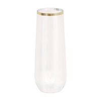 Premier Stylz Clear Plastic Stemless Champagne Flute with