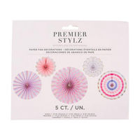 Assorted Sweet & Sassy Paper Fans, 5 ct